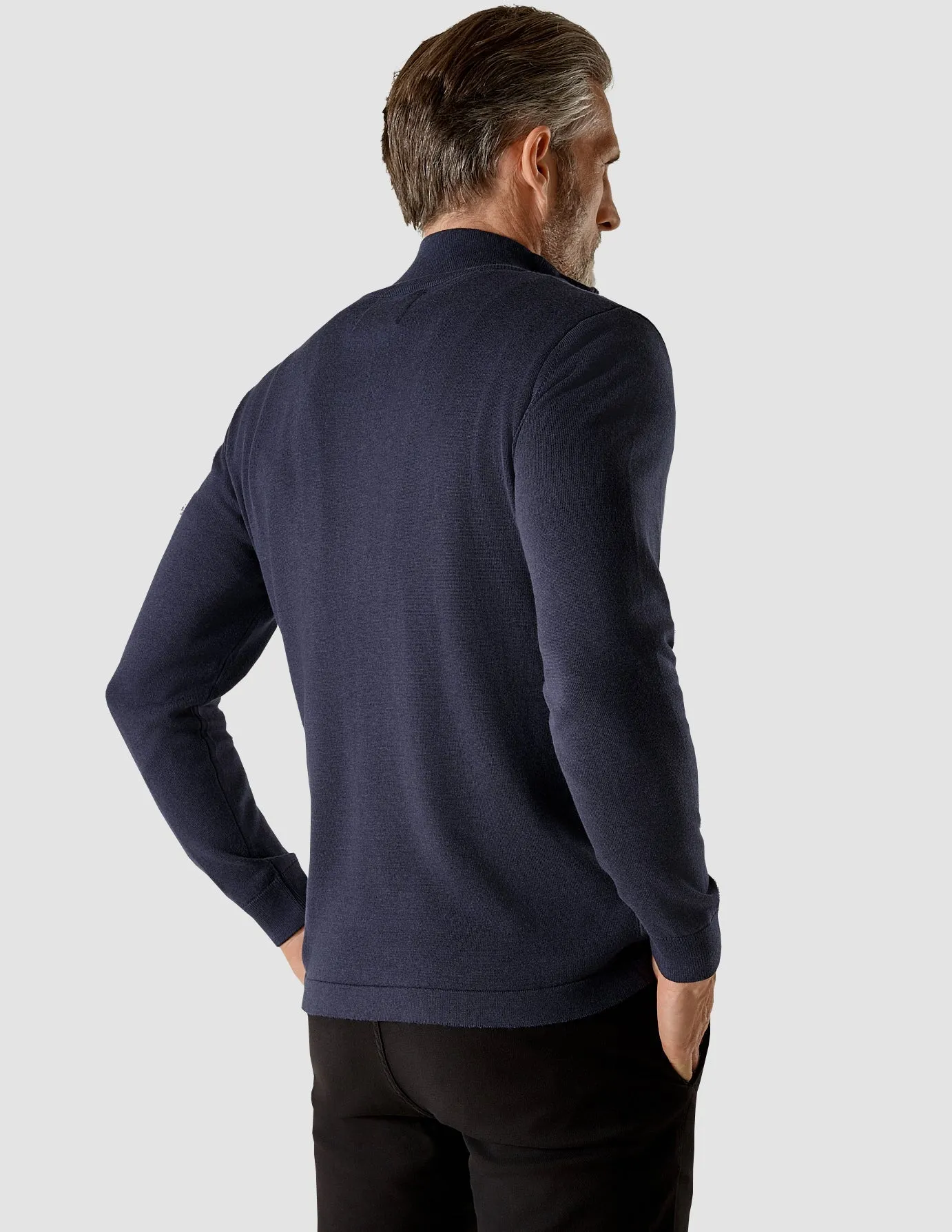 Fine Knit Half-Zip Navy