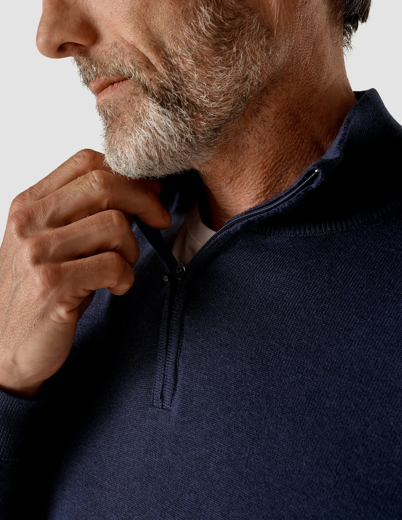 Fine Knit Half-Zip Navy