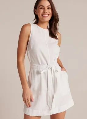 Fitted Zip Back Dress - White