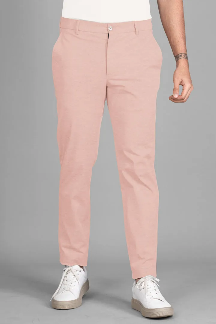 Flamingo Peach Cotton Stretch Chinos