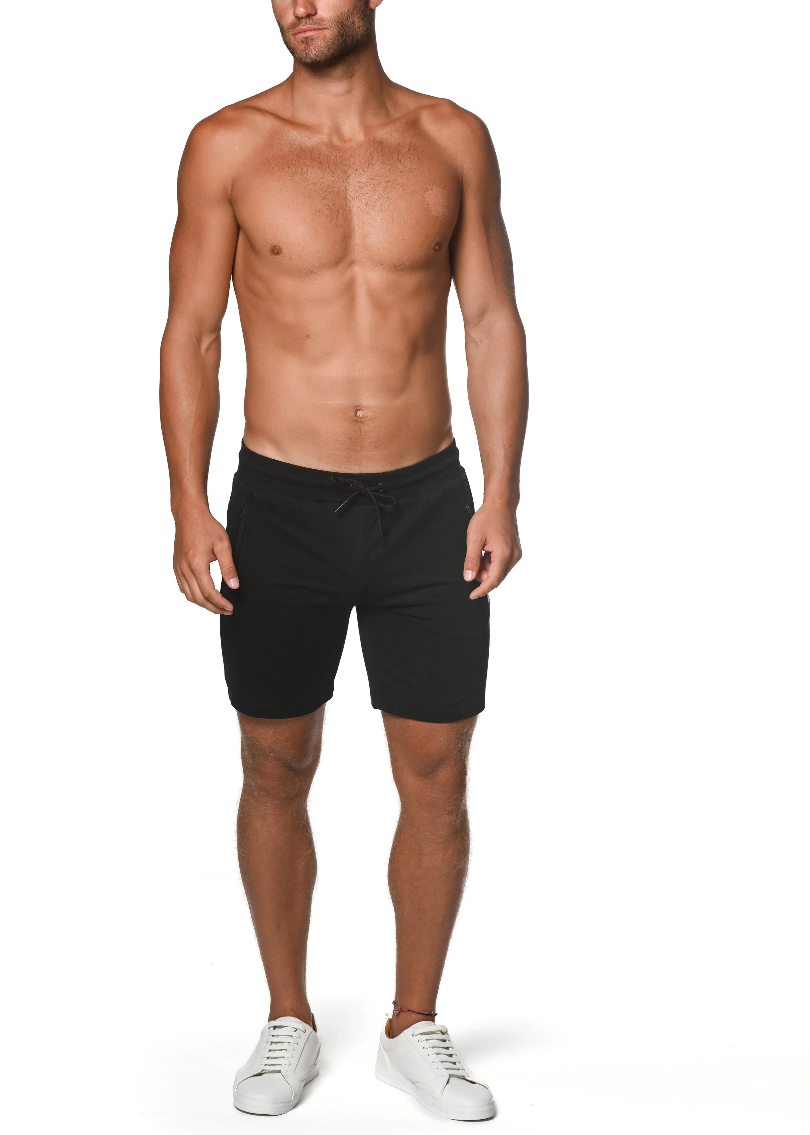 FLEECE FLEX-COTTON STRETCH SHORTS