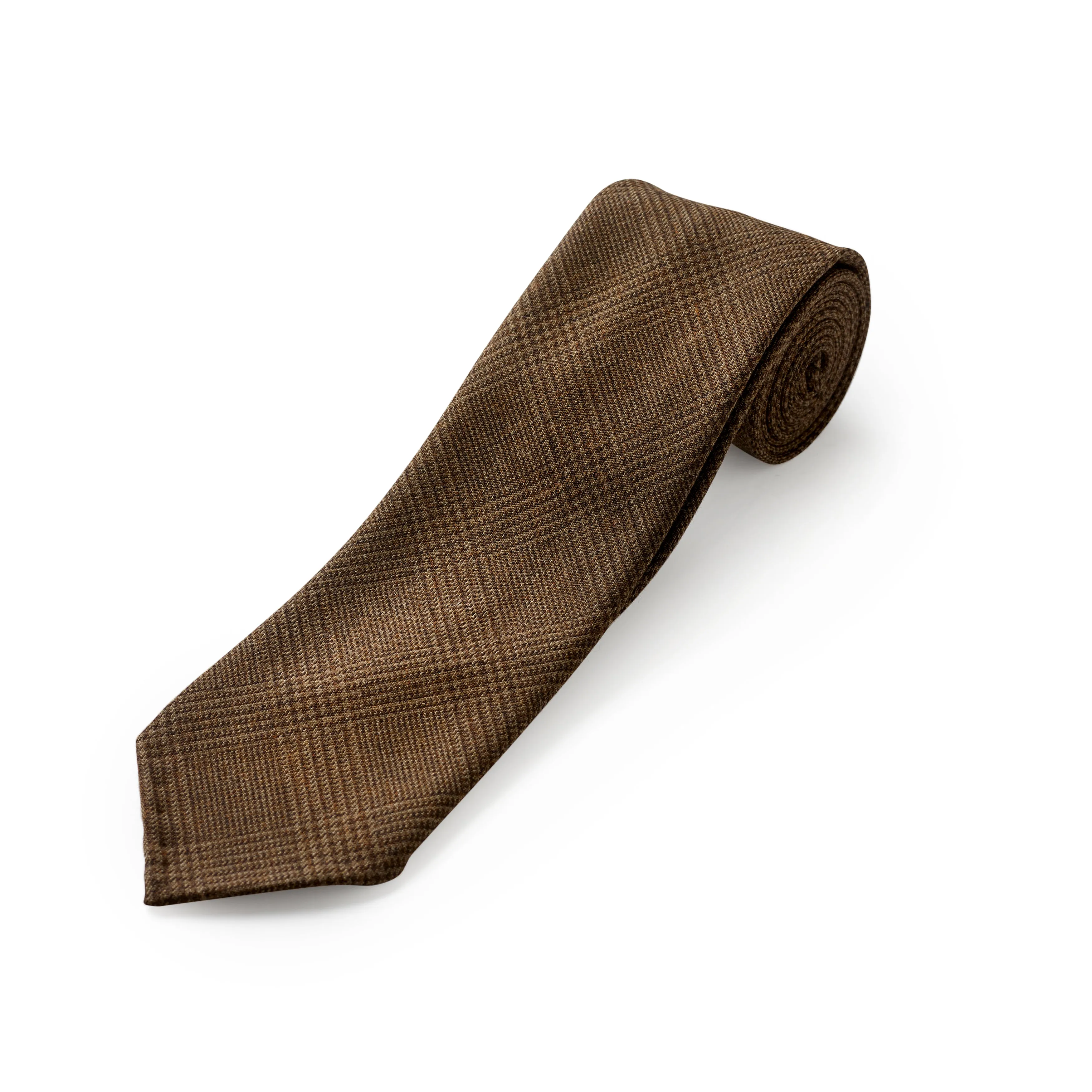 Fox 3 Fold Chestnut Brown Glen Check Tie