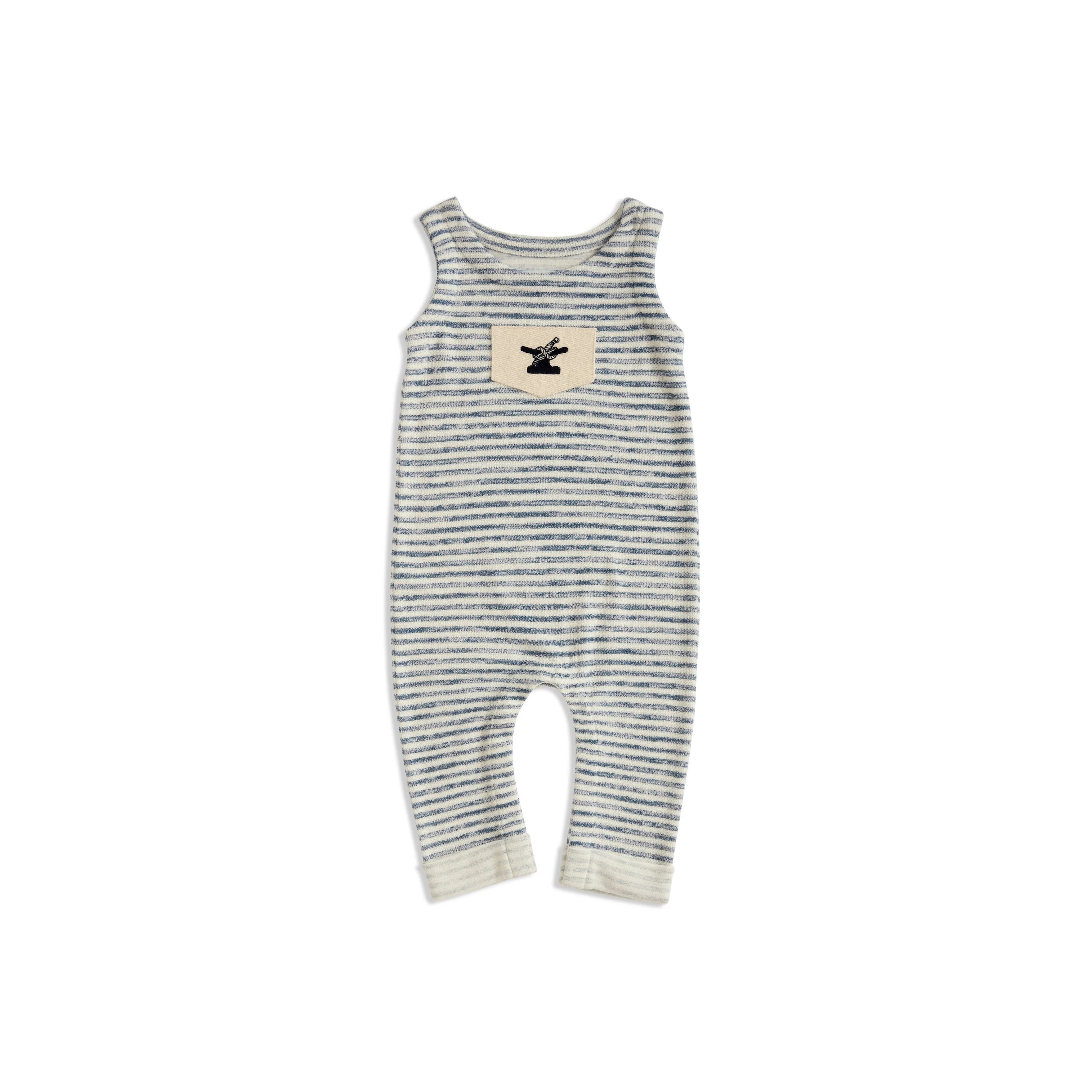 French Terry One Love Onesie | Indigo Striped