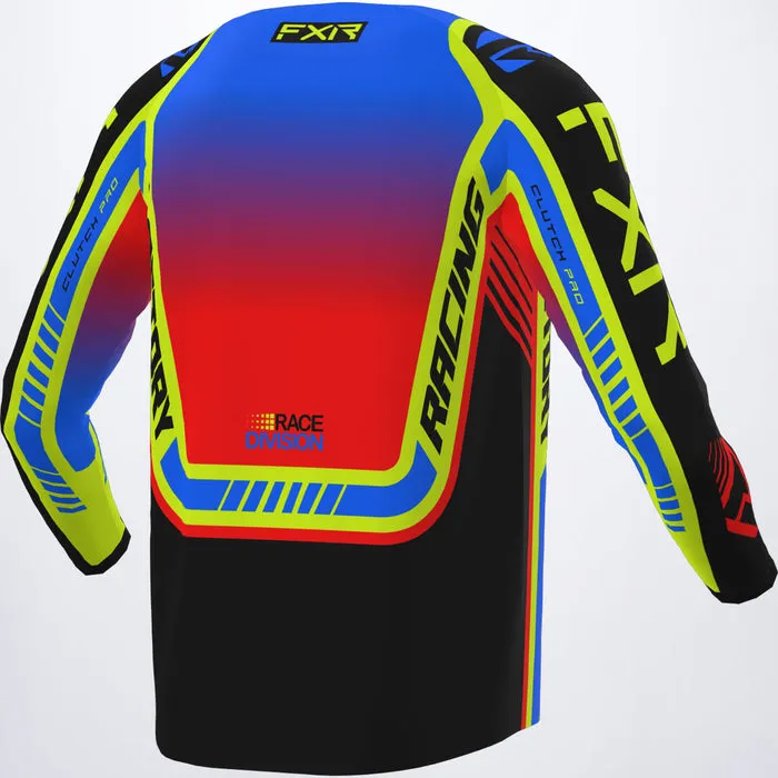 FXR Youth Clutch Pro MX Jersey Blue/Hi-Vis/Red