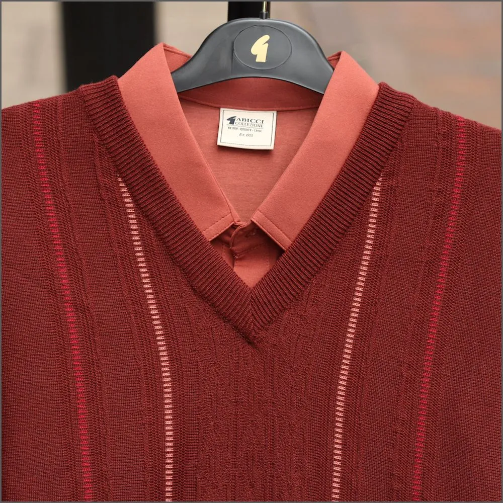 Gabicci M30 Redcurrant V Neck<>