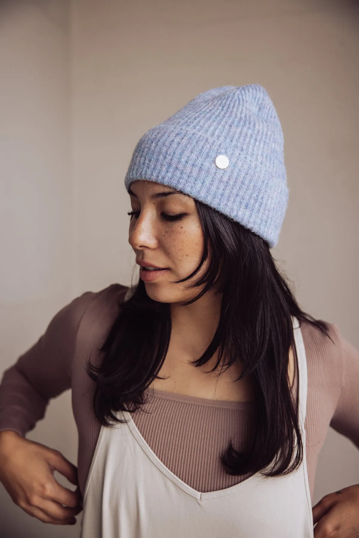 Gigi Pip Collins Knit Beanie - Periwinkle