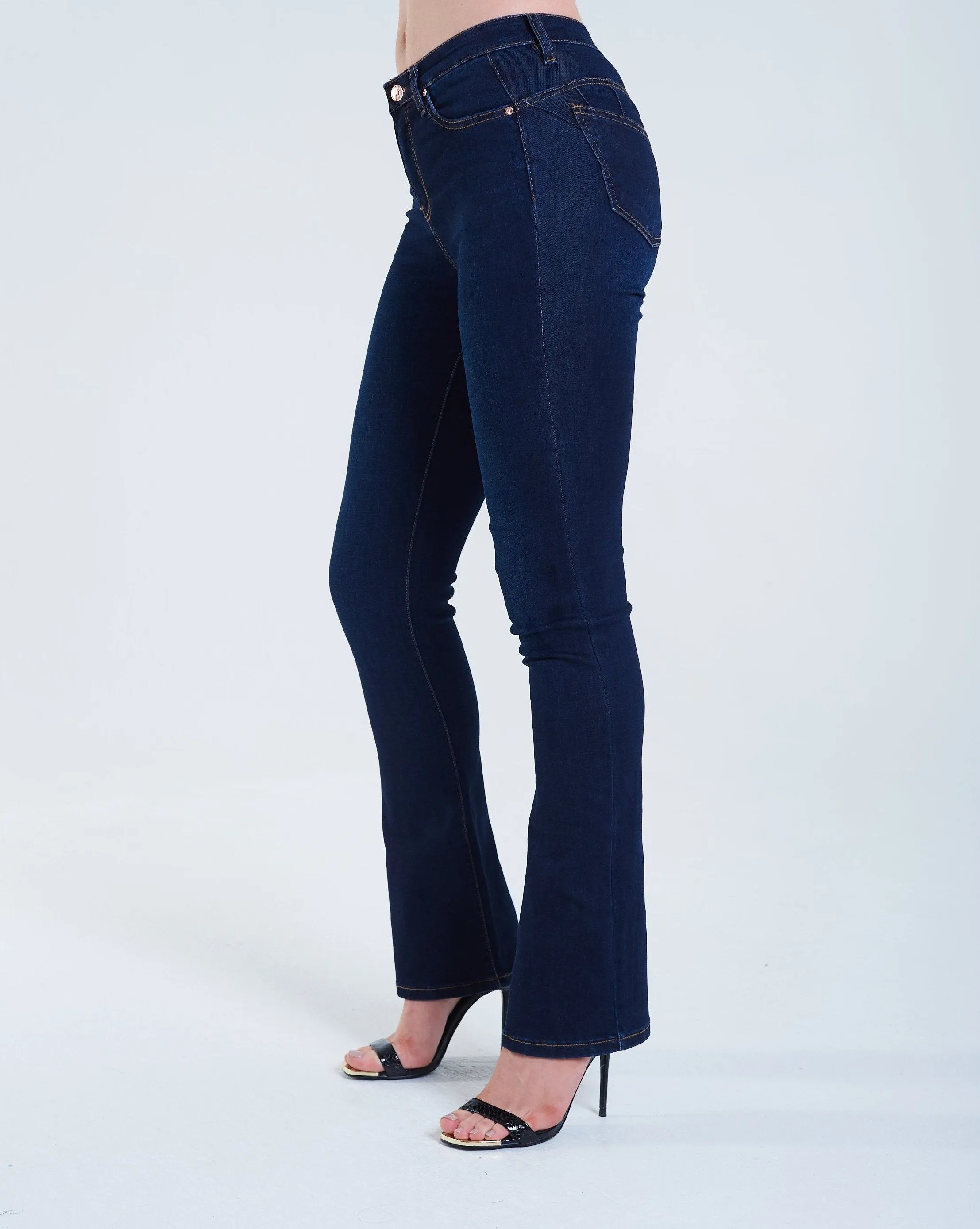 Gina High Rise Bootleg Dark Blue