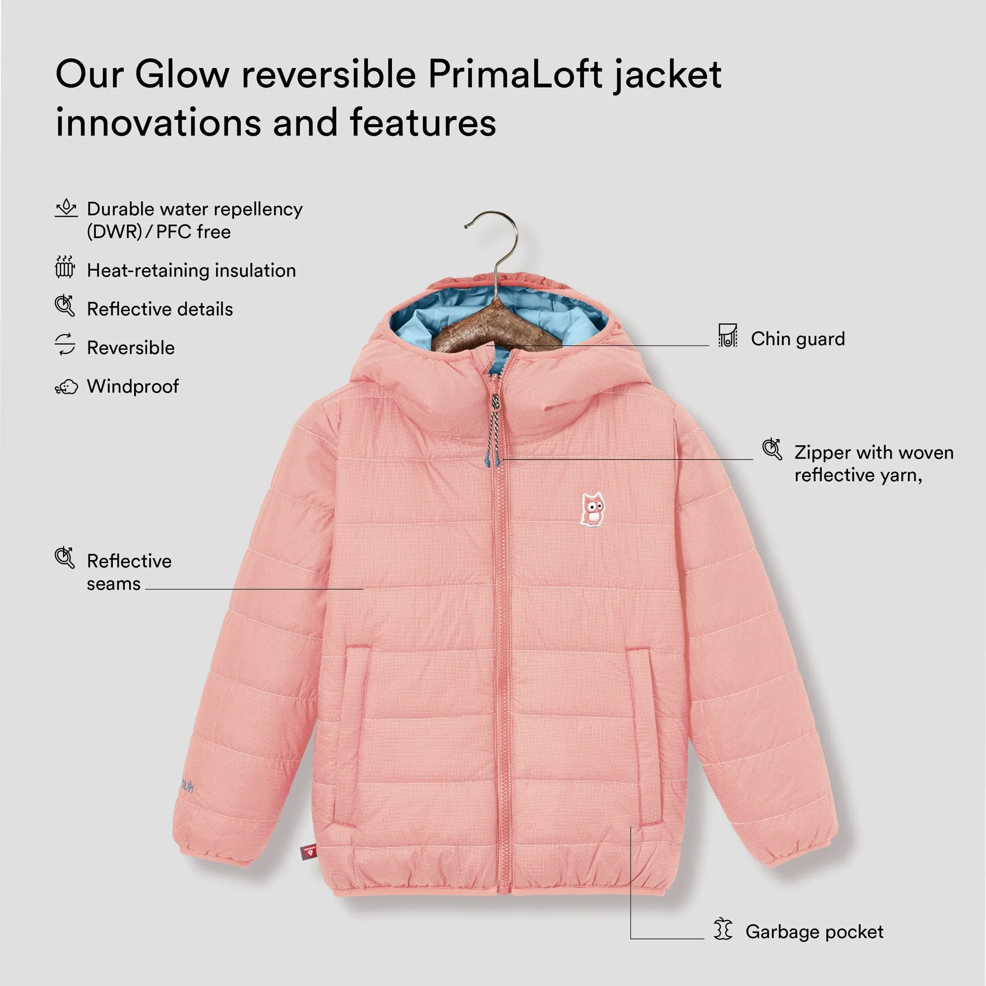 Glow reversible PrimaLoft jacket