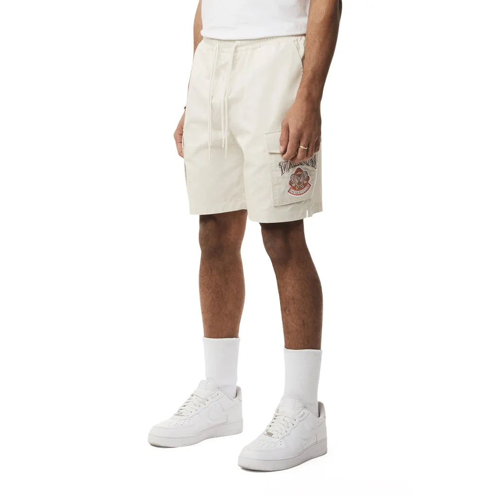 Graphic Polished Twill Shorts - Chalk