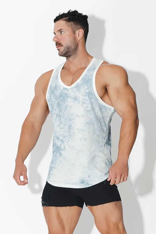 Gym Tie Dye Tank Top - Light Blue