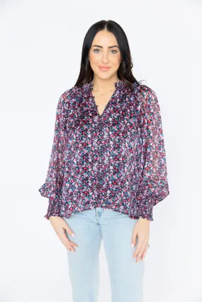 Haddie Long Sleeve Blouse - Passion Punch