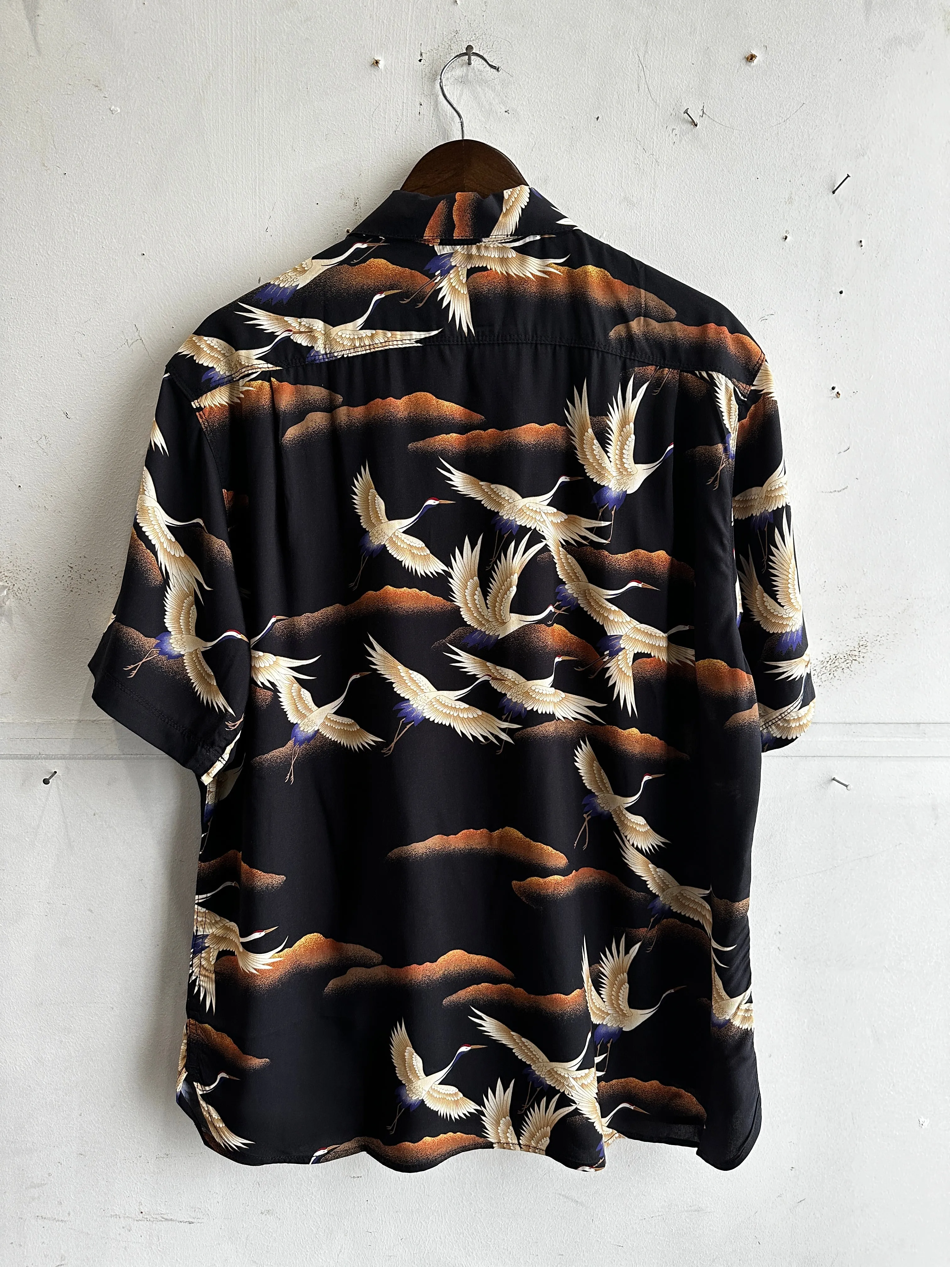 Hawaiian Shirt | Black Crane | Freenote Cloth