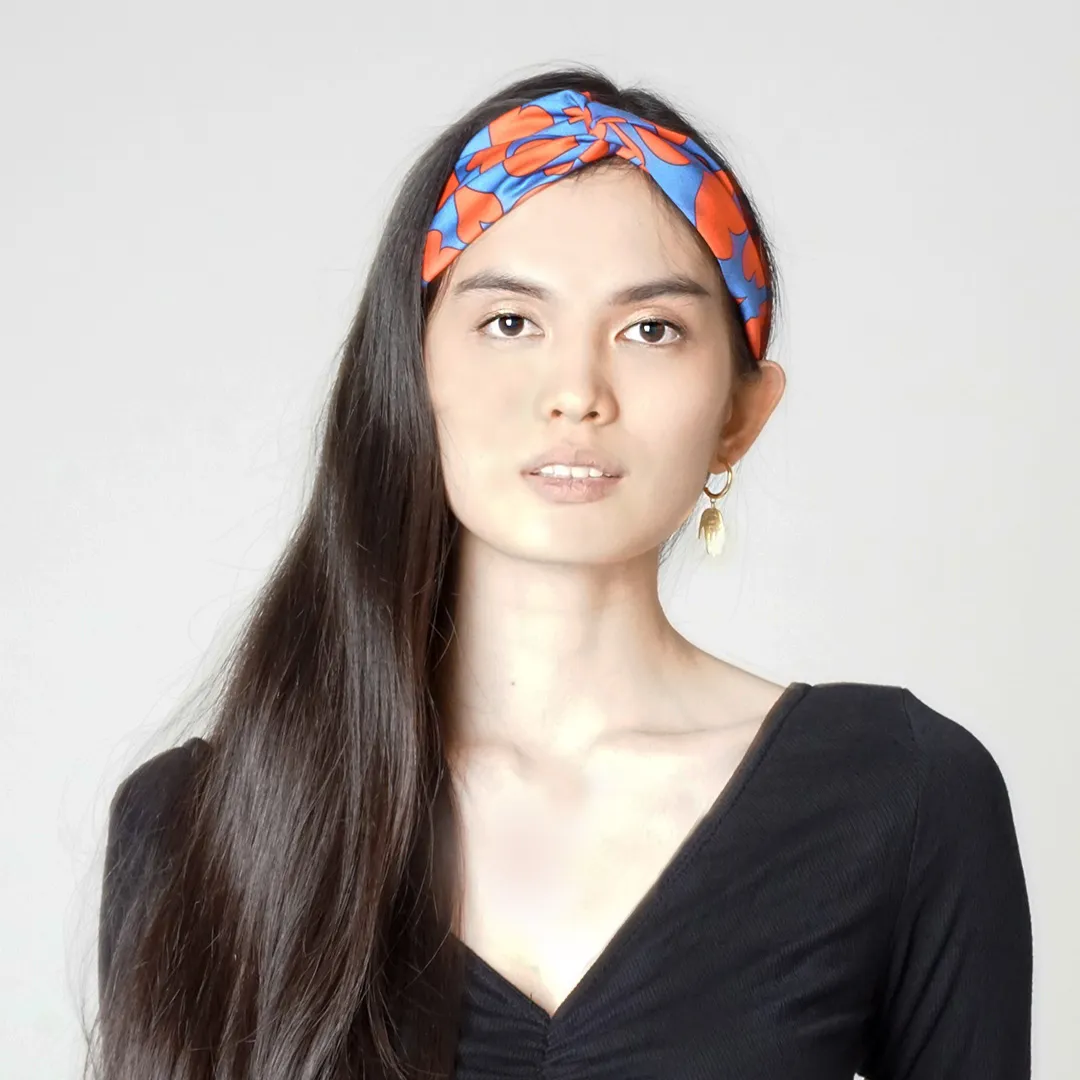 Heart Print Twist Knot Headband