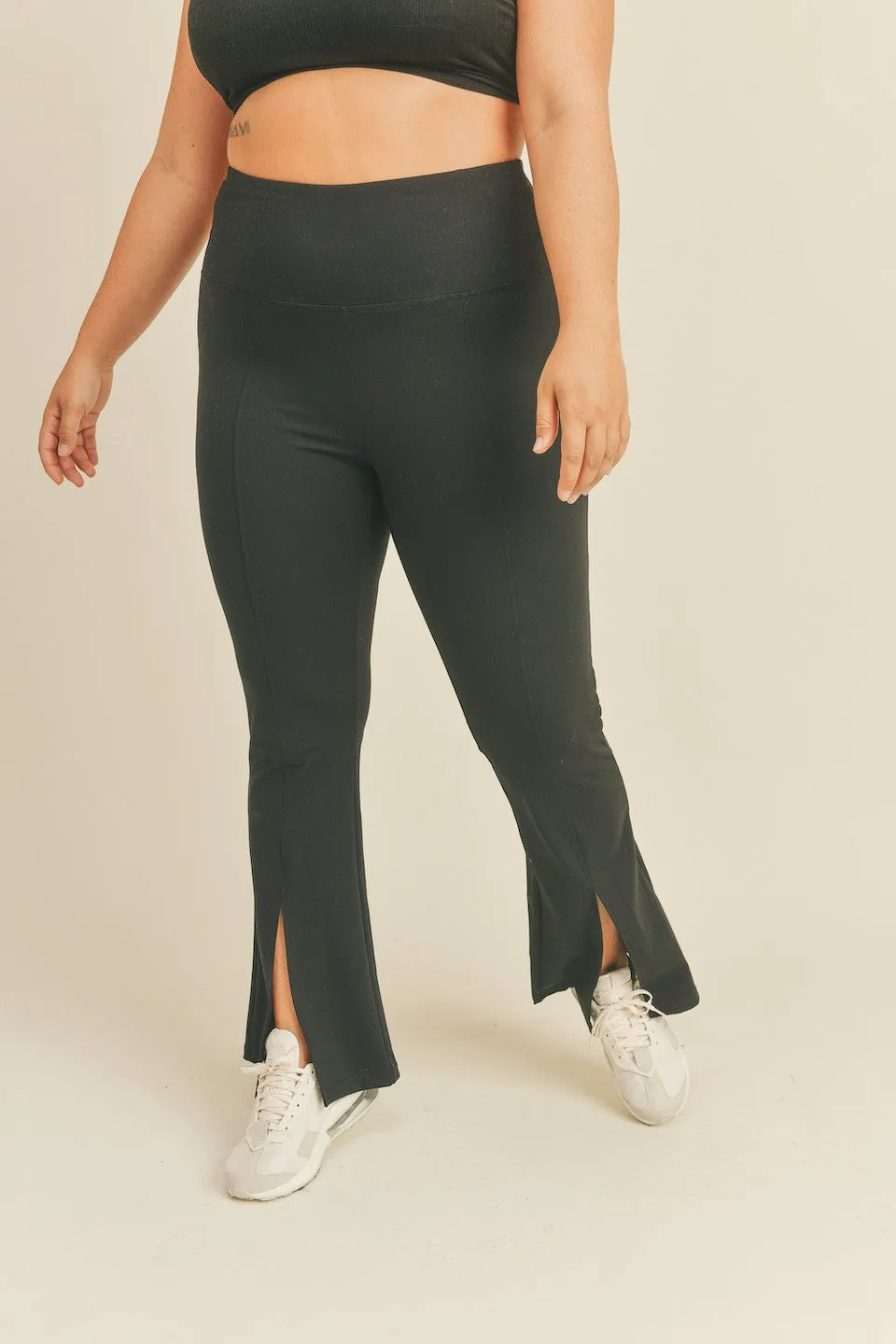 High-Waisted Flare Front Slit Leggings