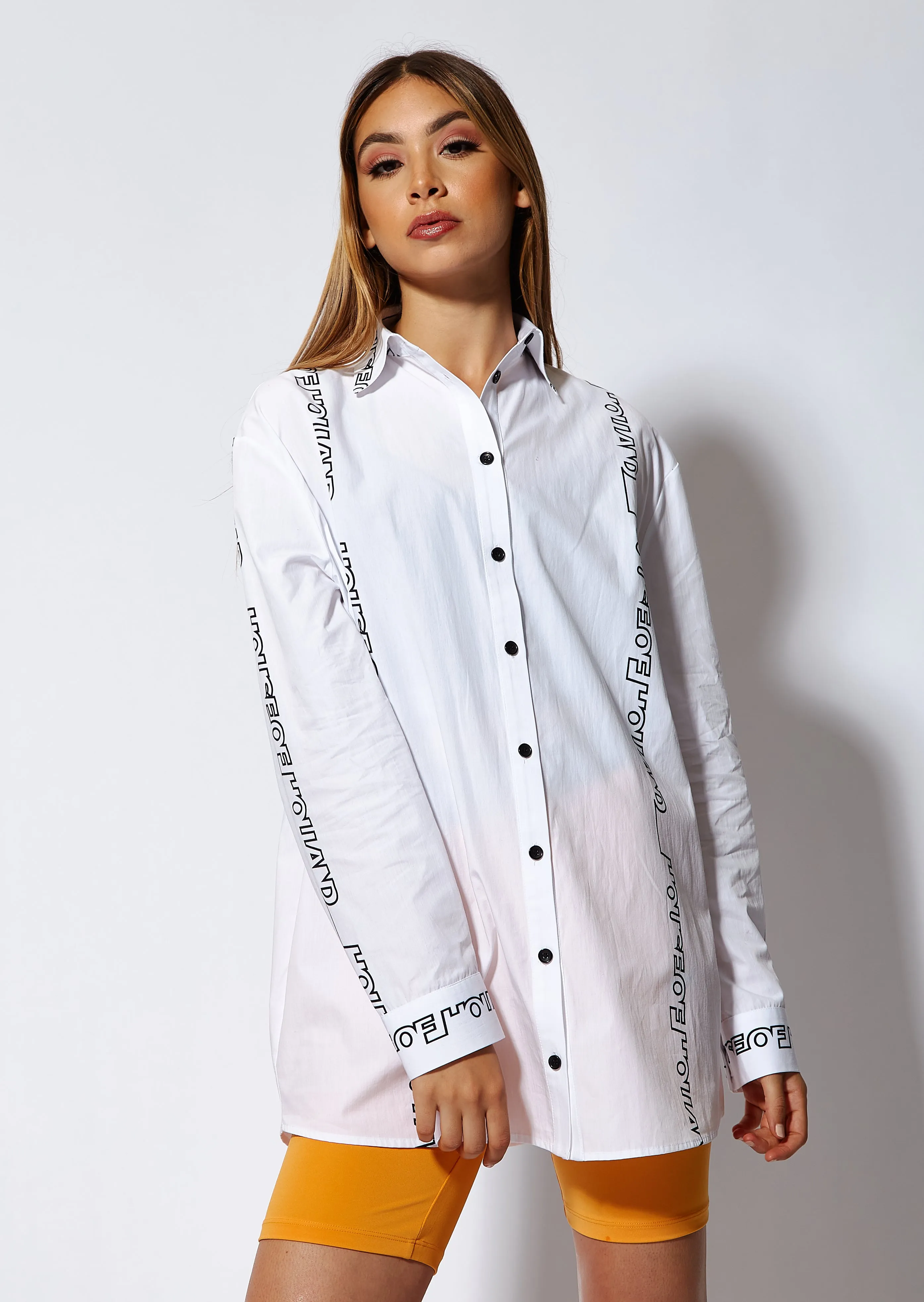 House of Holland Monogram Print White Shirt