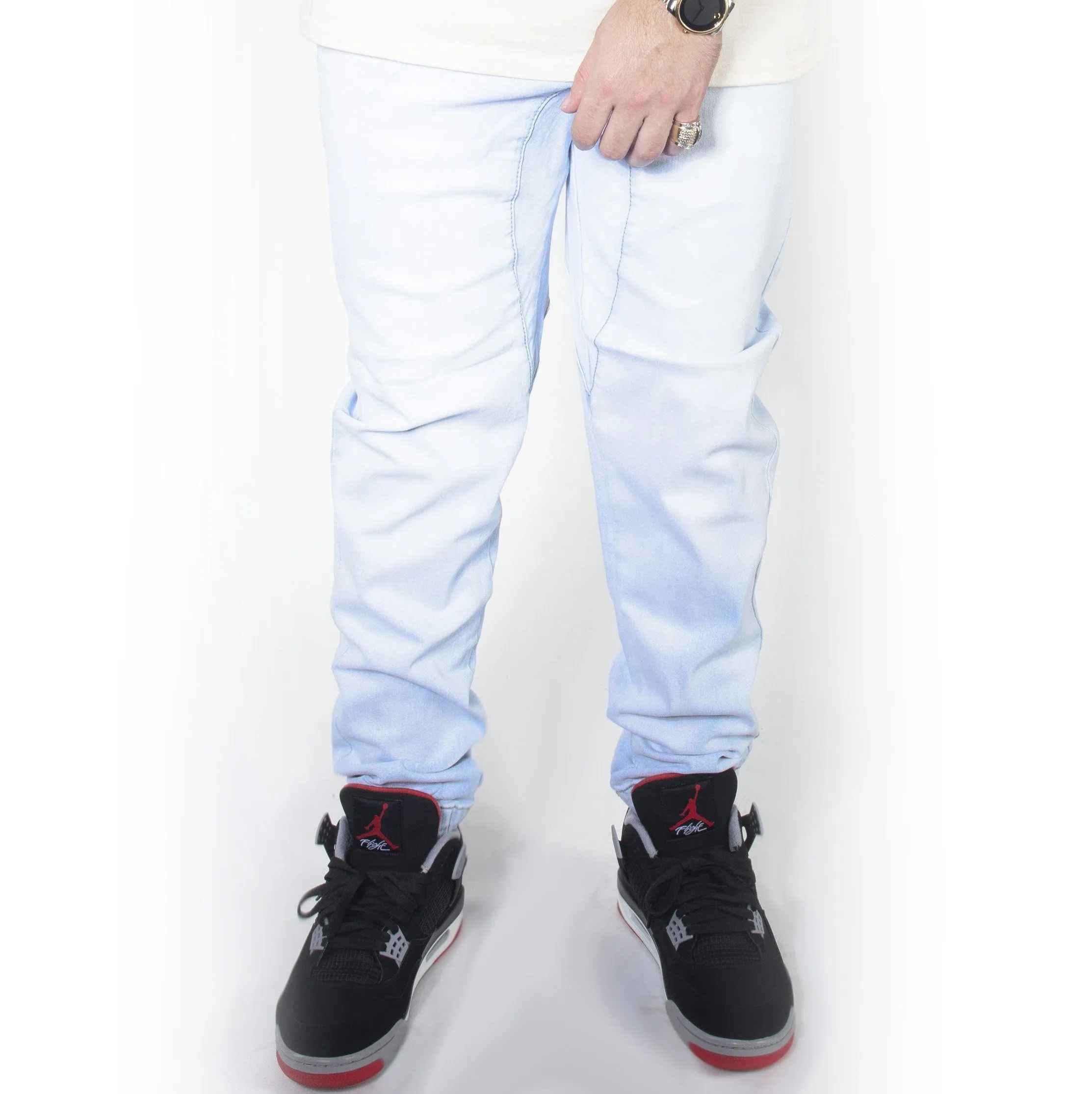 Ice Blue Denim Jogger Pants JG803