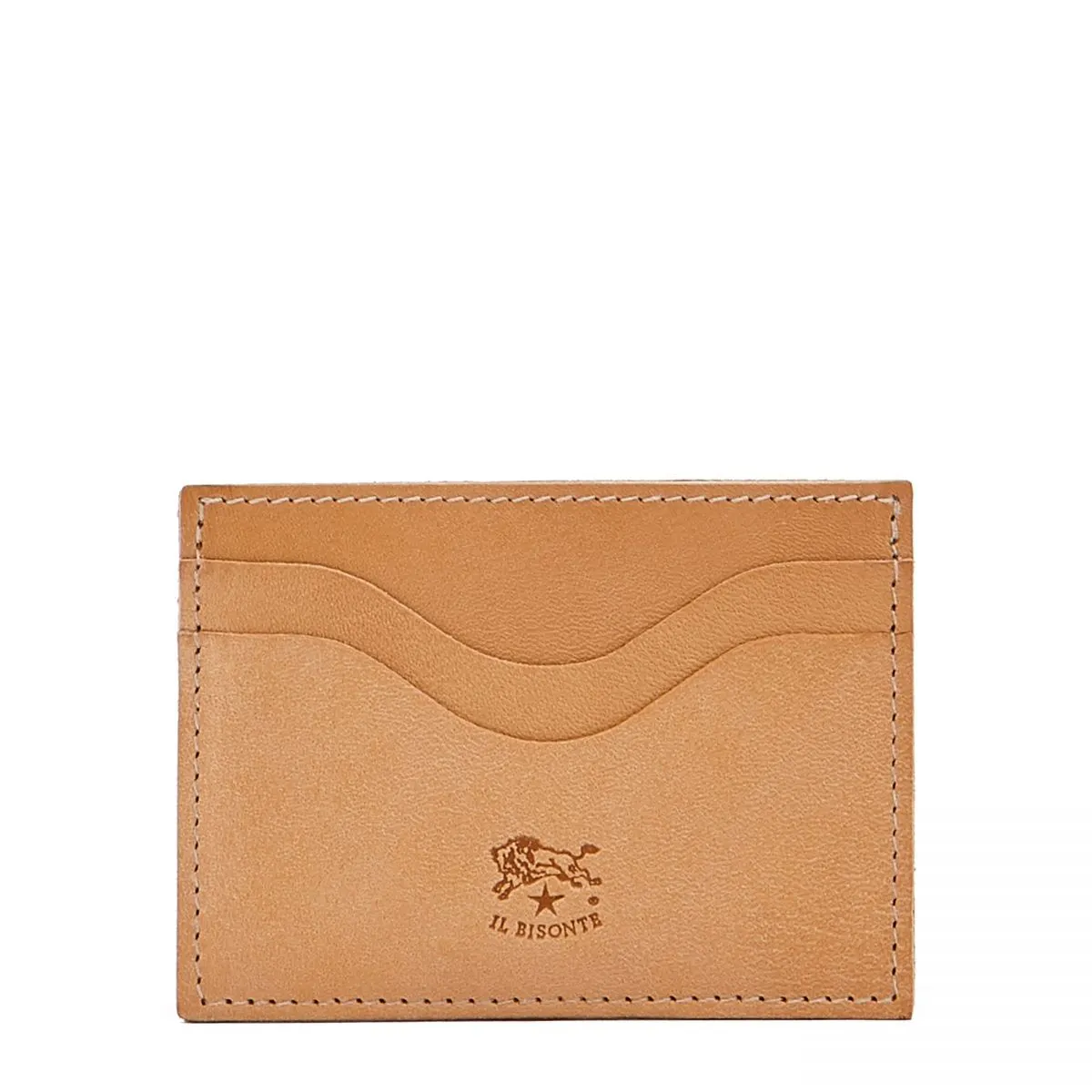 Il Bisonte Natural Tan Slim Leather Card Wallet