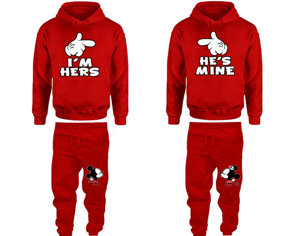 I'm Hers He's Mine Matching Couple Hoodies and Jogger Pants.