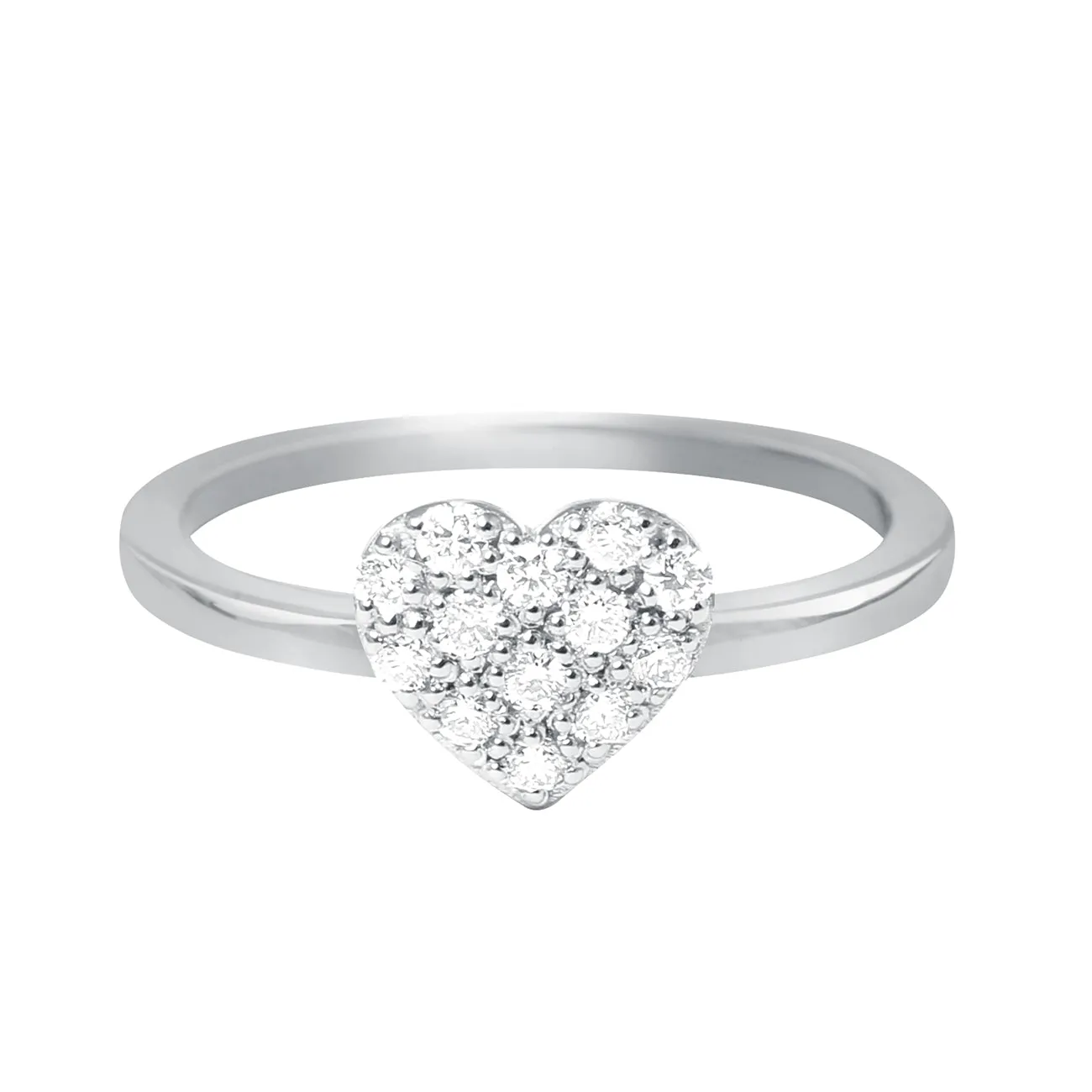 In Love Diamond Ring, White Gold, Size 6.75