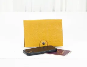 Iole wallet - Yellow pebbled leather