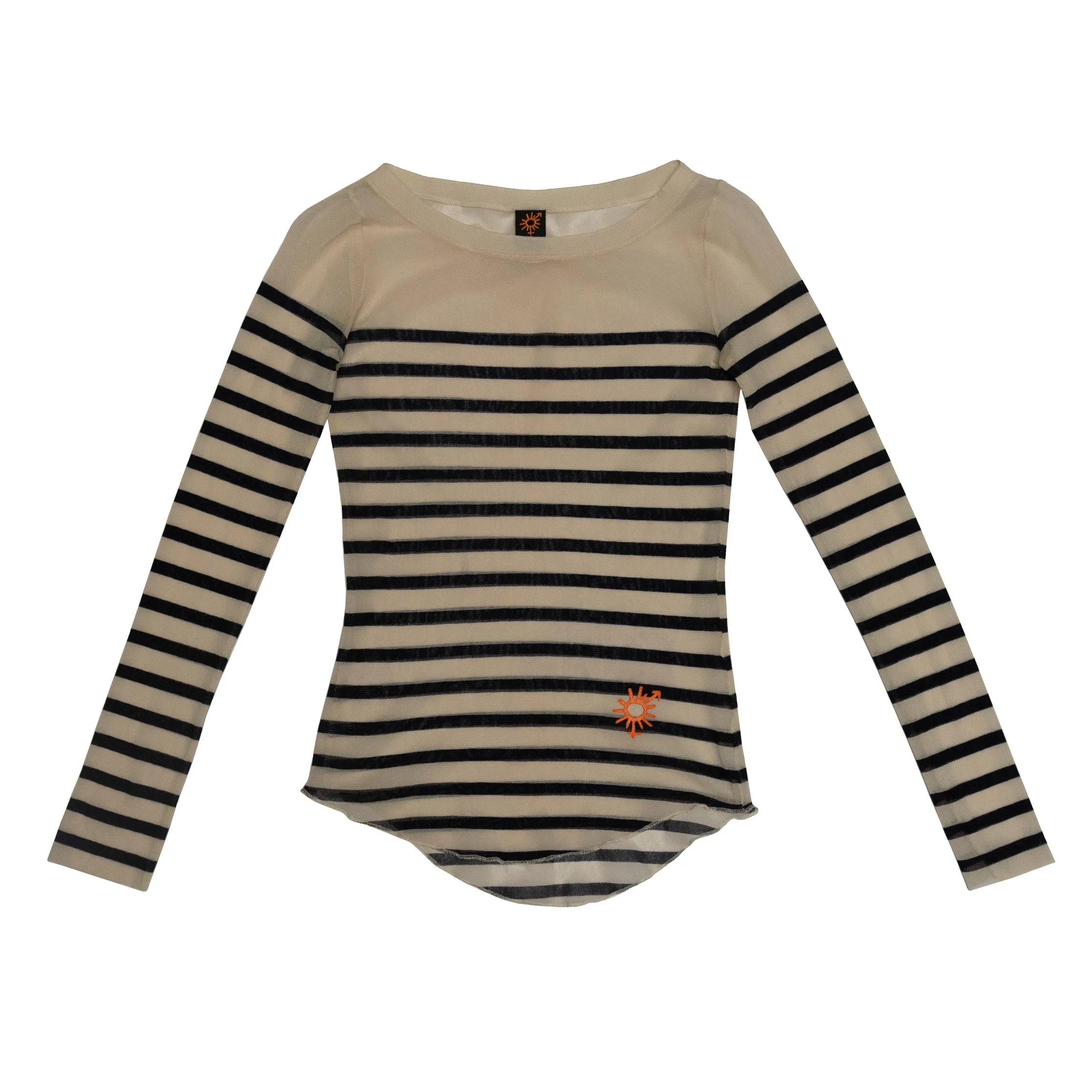 Jean Paul Gaultier Sheer Striped Longsleeve Top