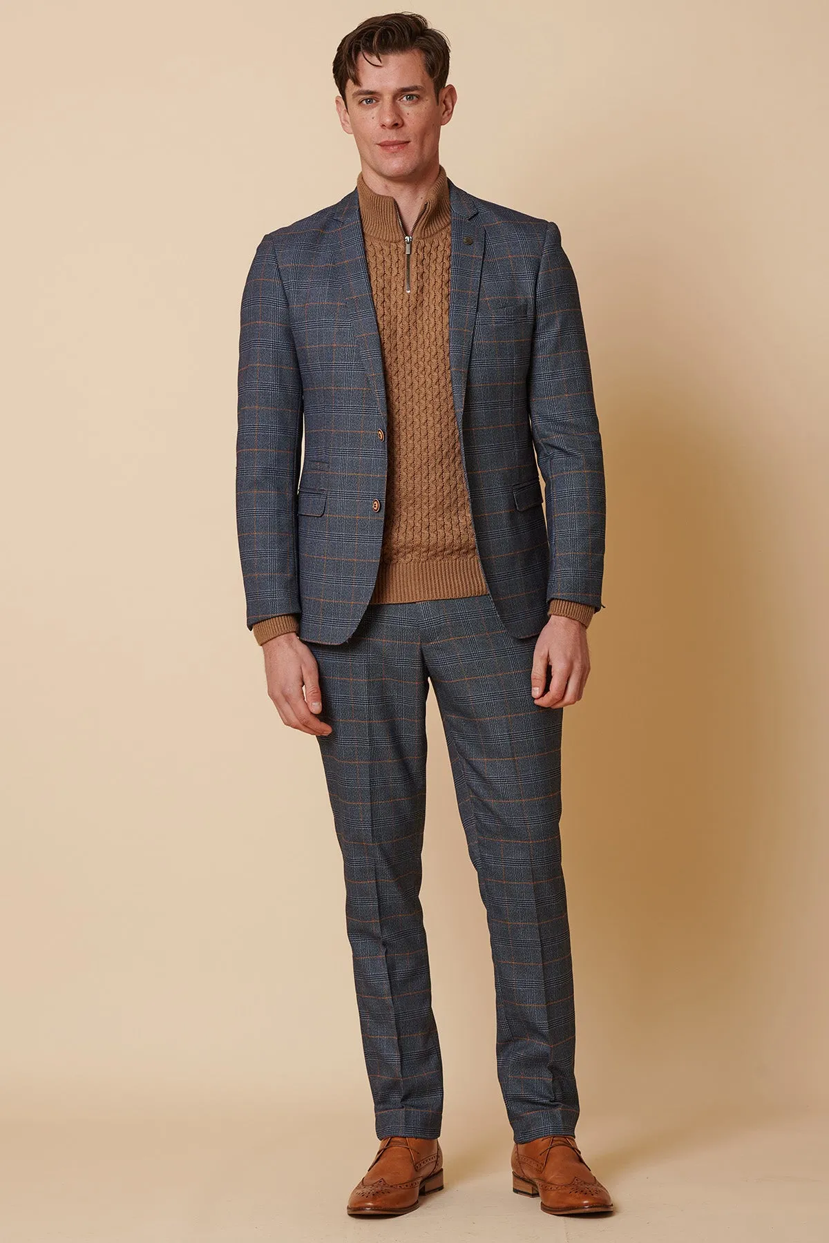 JENSON - Sky Blue Check Blazer