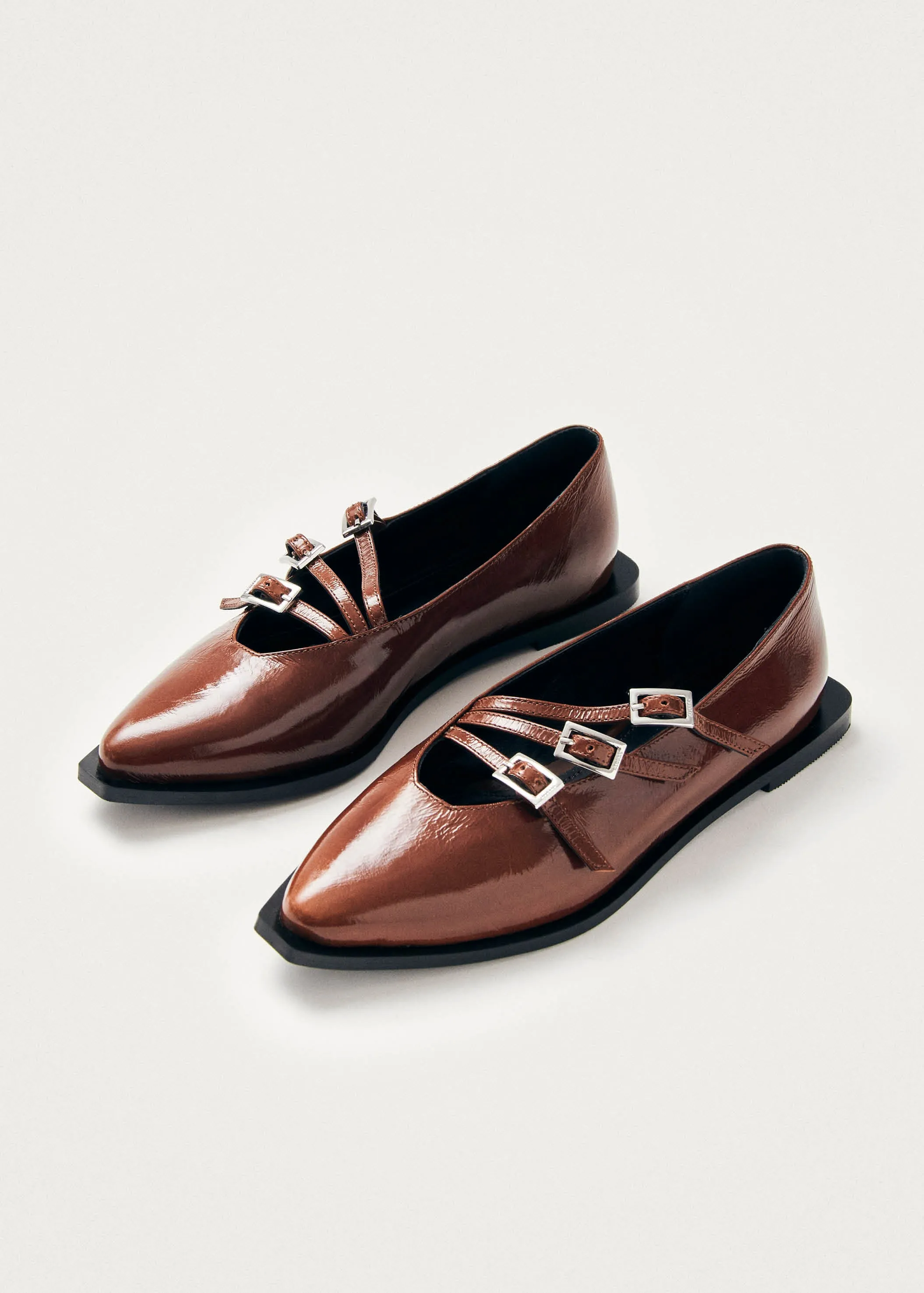 Jive Onix Brown Leather Ballet Flats