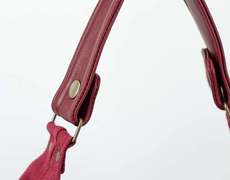 Kallia mini bag - Wine red canvas and leather