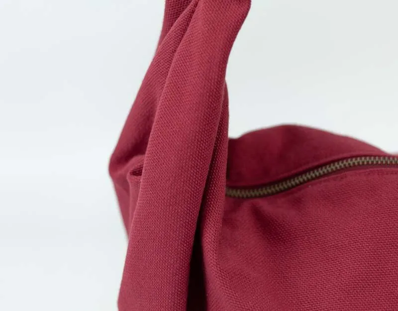 Kallia mini bag - Wine red canvas and leather