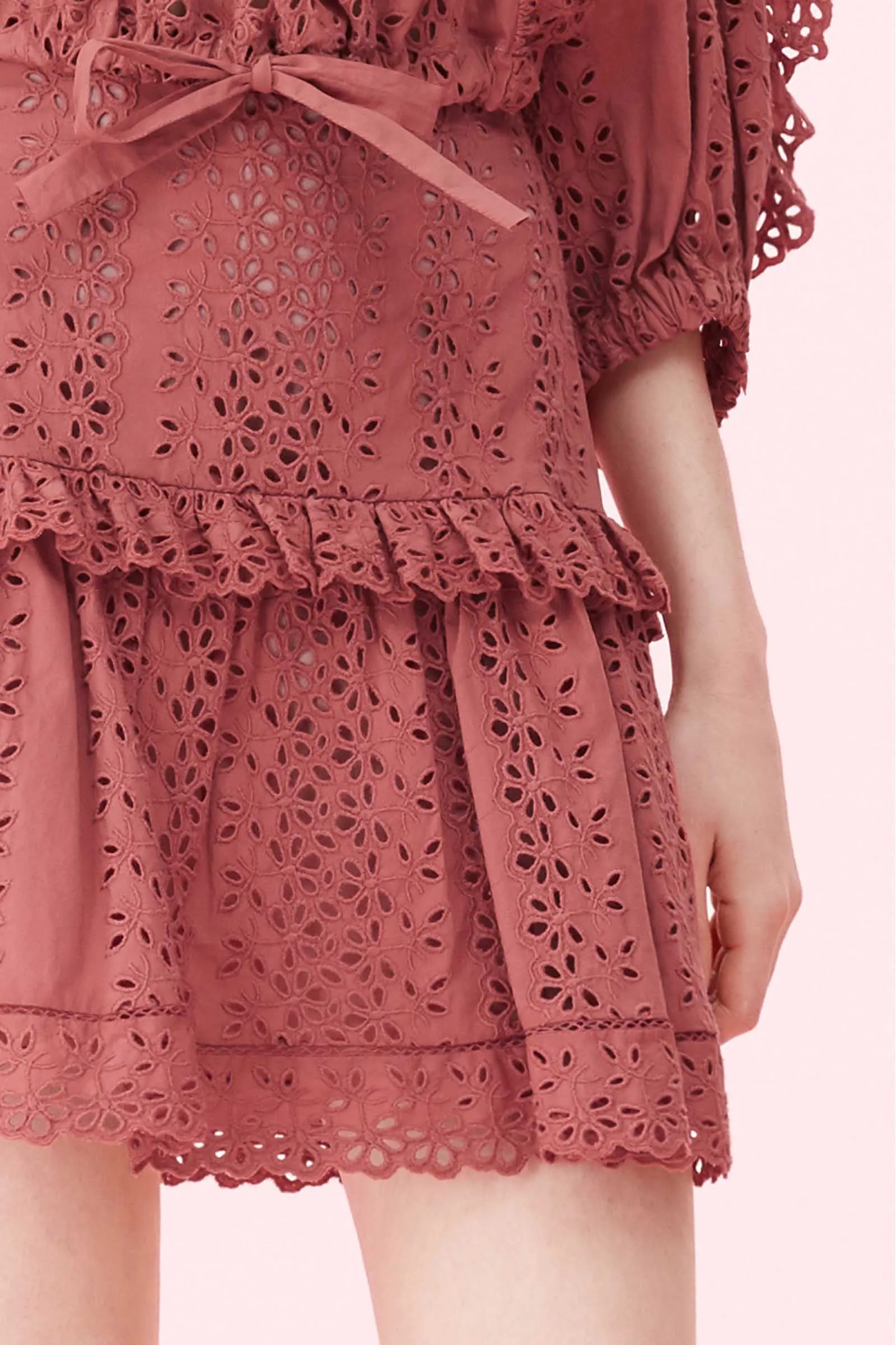 KARINA Eyelet Embroidery Cotton Skirt