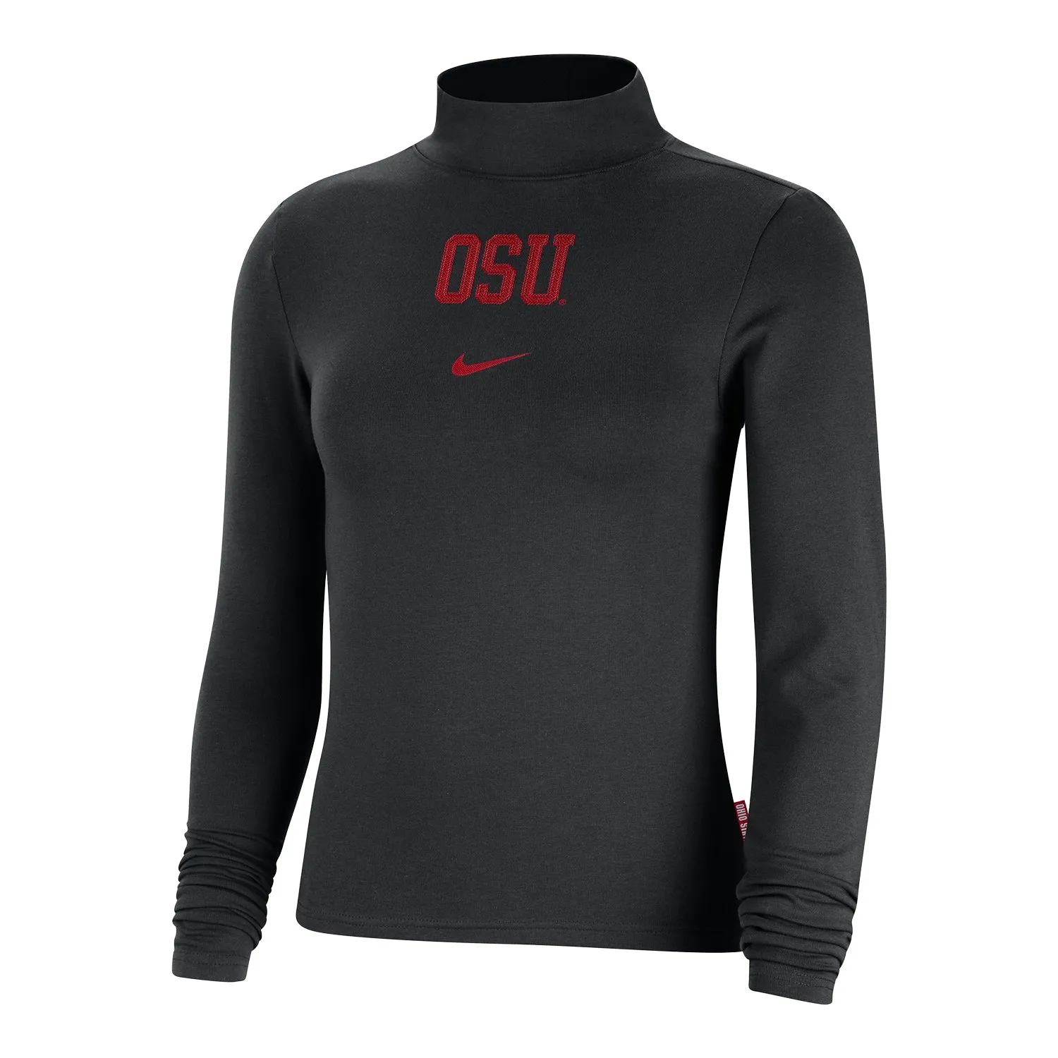 Ladies Ohio State Buckeyes Nike Essential Mock Black Long Sleeve