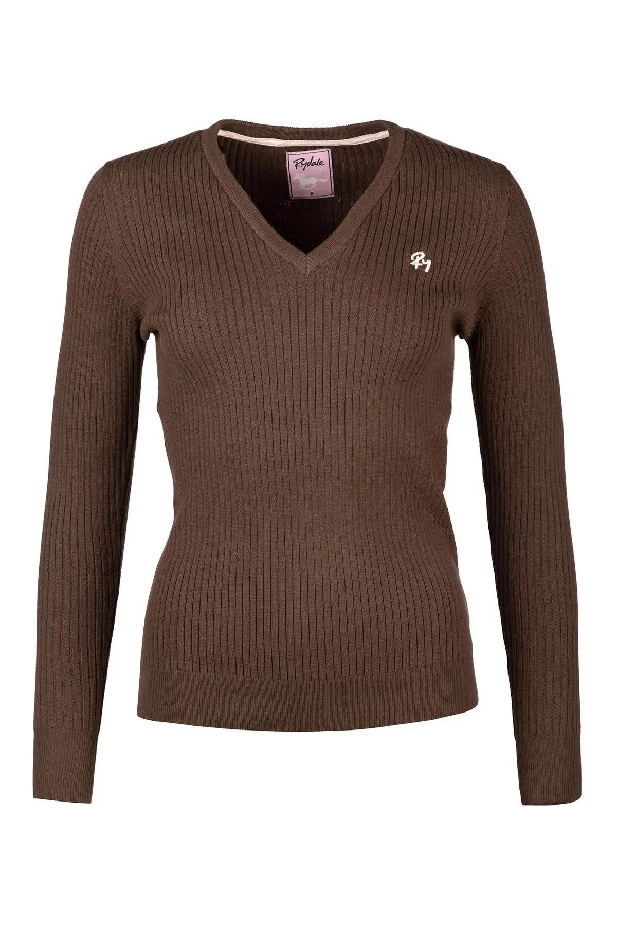 Ladies V Neck Ribbed Jumper - Gemma