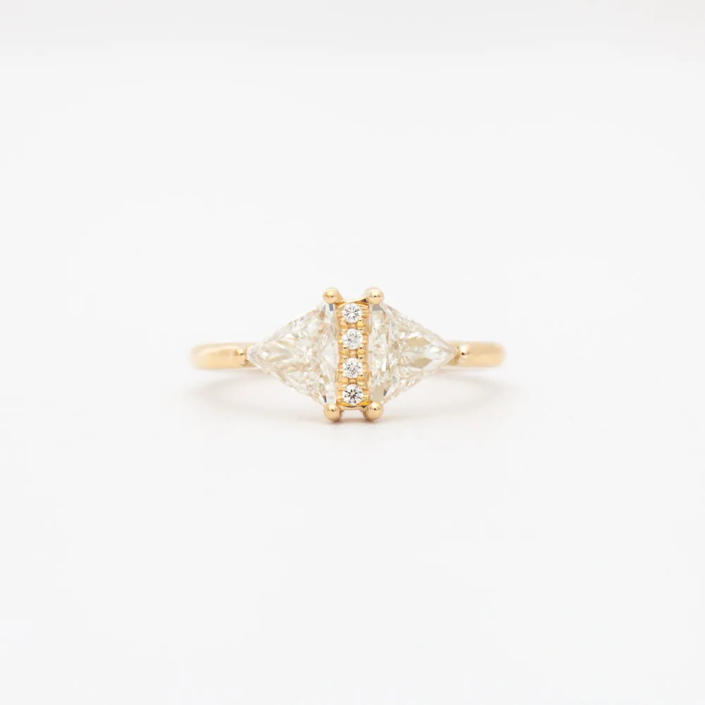 Large Vintage Diamond Triangle Ring