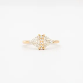 Large Vintage Diamond Triangle Ring