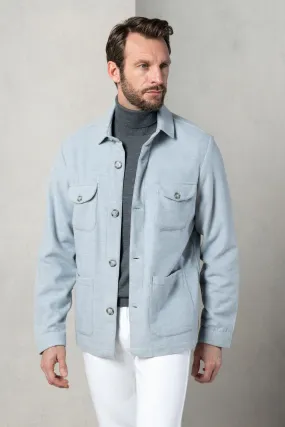 Light blue Safari Jacket flannel Super 180s – Made in Italy