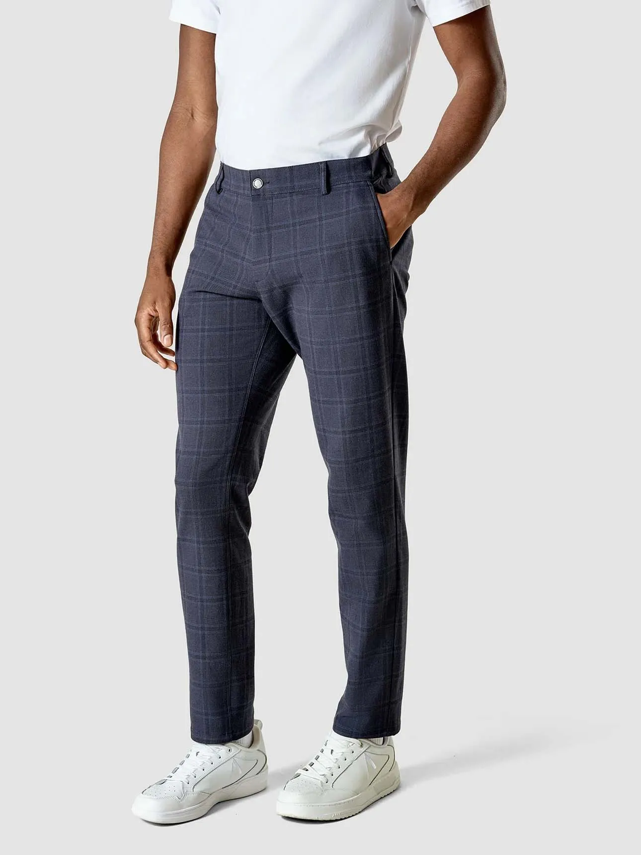 Limited Check Pants Regular Midnight Blue