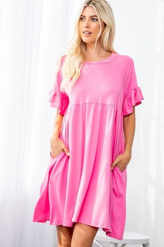 Lisa Ruffle Sleeve Dress