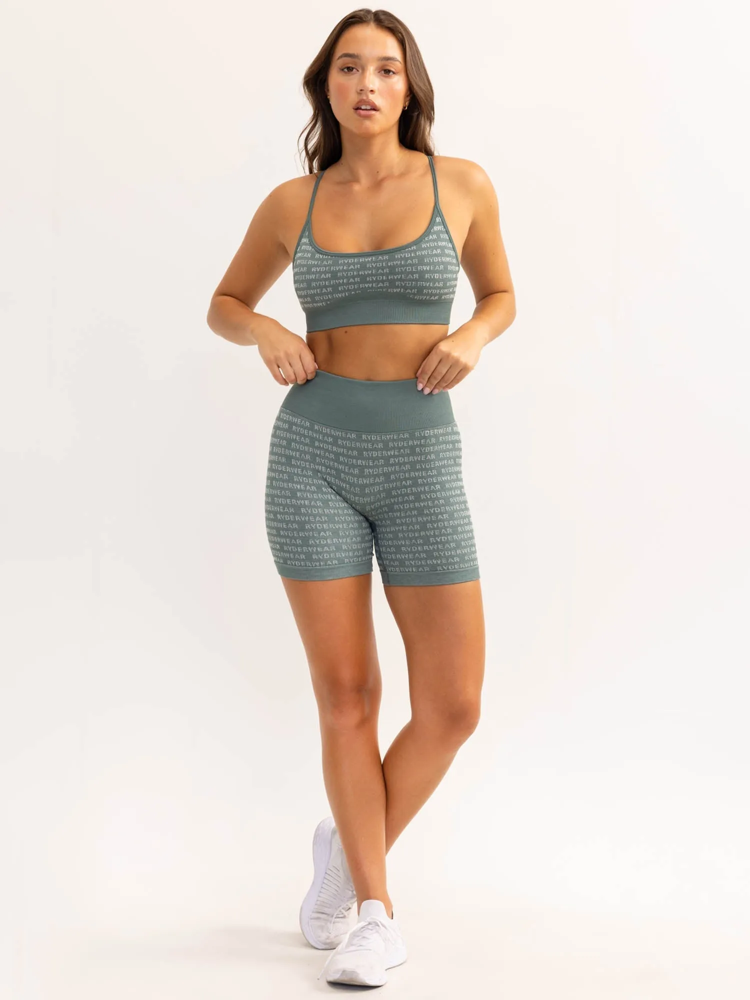 Logo Lux Seamless Shorts - Fern Green