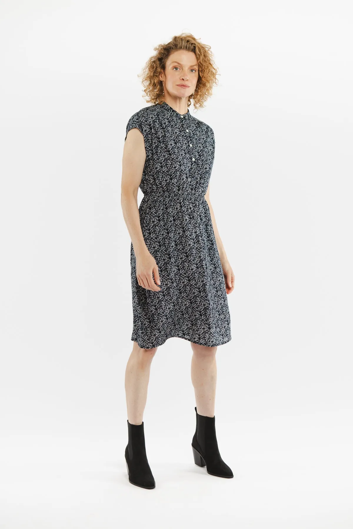 Lorane Dress / Navy Geo