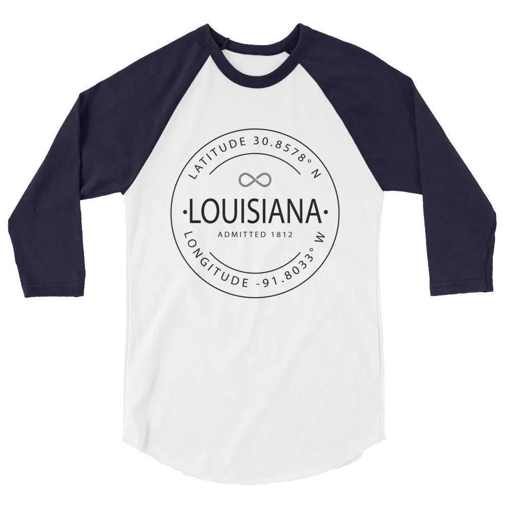 Louisiana - 3/4 Sleeve Raglan Shirt - Latitude & Longitude