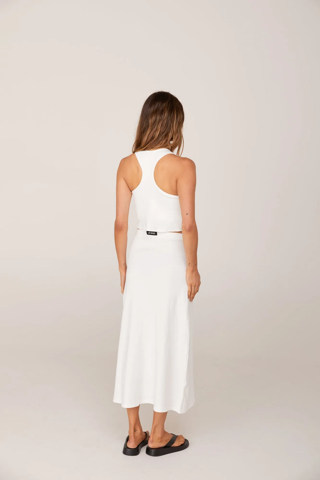 LUNA LONGLINE ORGANIC COTTON CROP - IVORY RIB