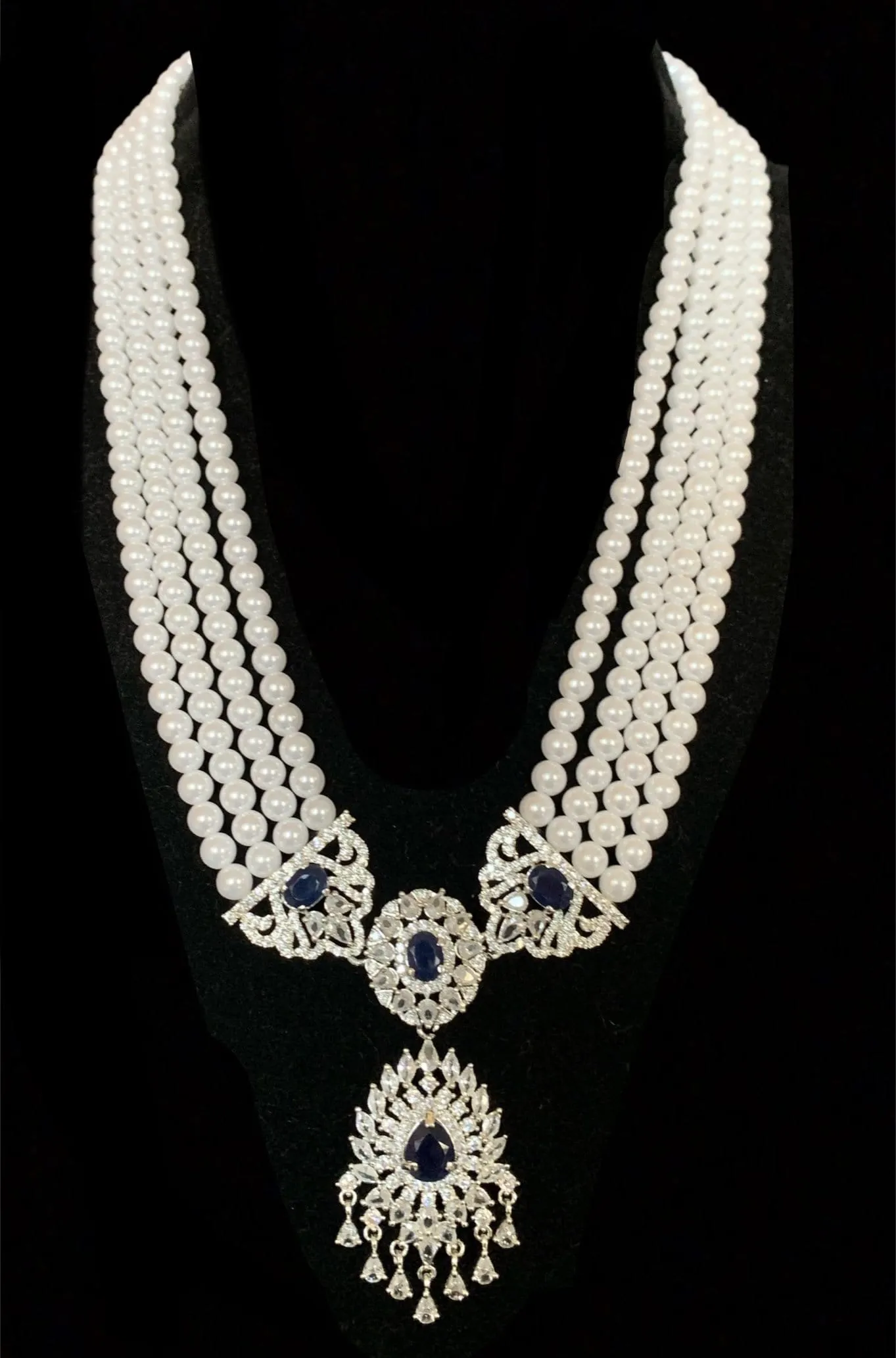 Manahil cz set sapphire ( READY TO SHIP)   )