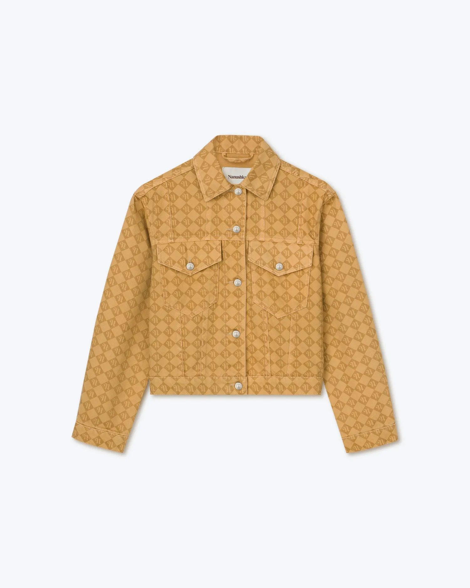 Maren - Sale Laser Faded Monogram Camel Jacket - Denim