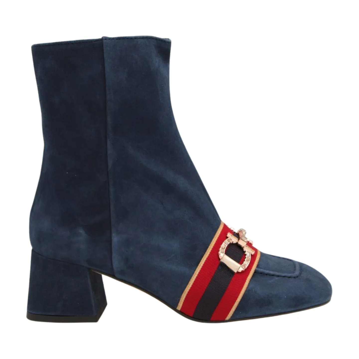 Marian Navy Suede Block Heel Boot