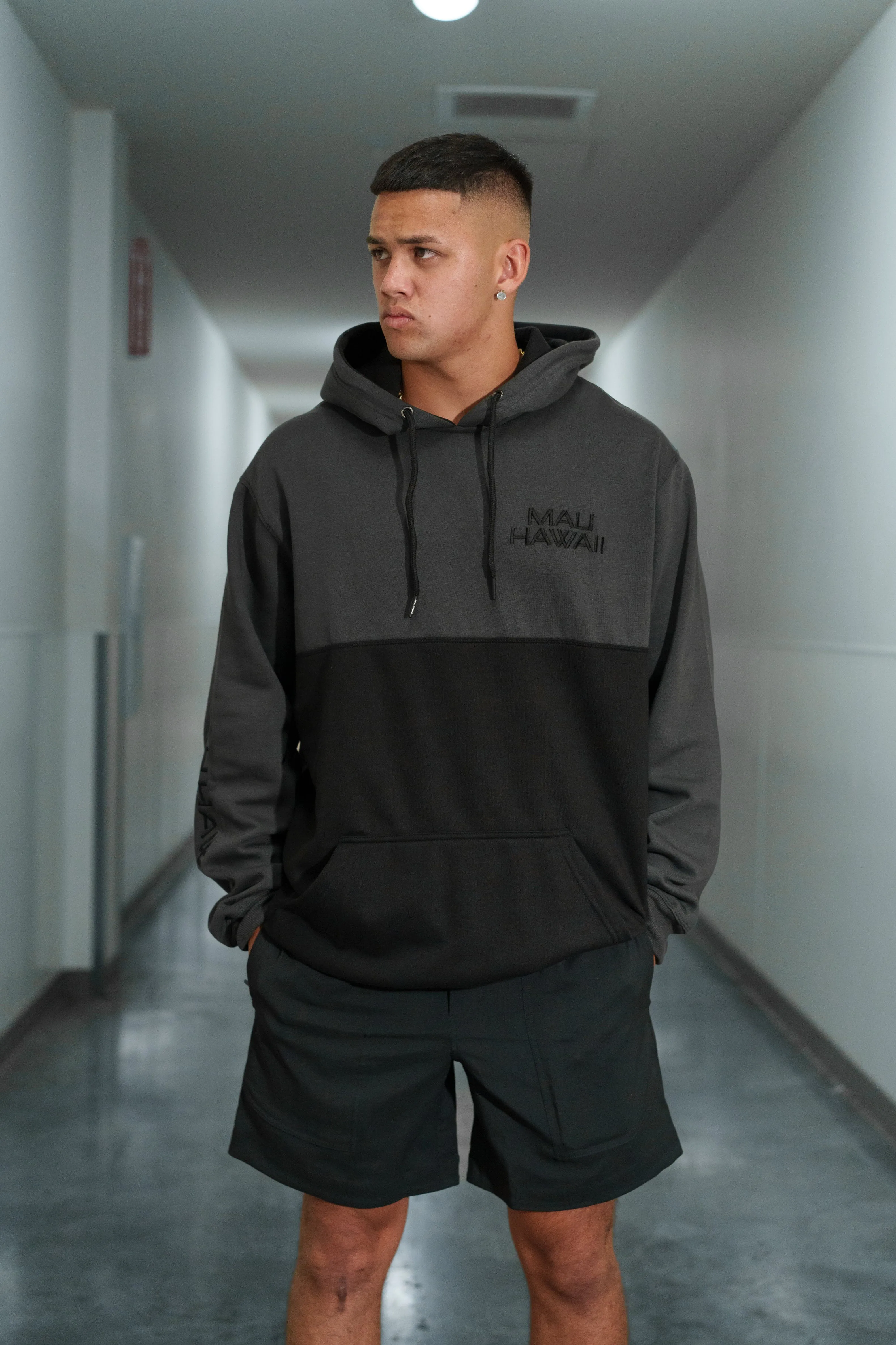 MAU GRAY & BLACK HOODIE