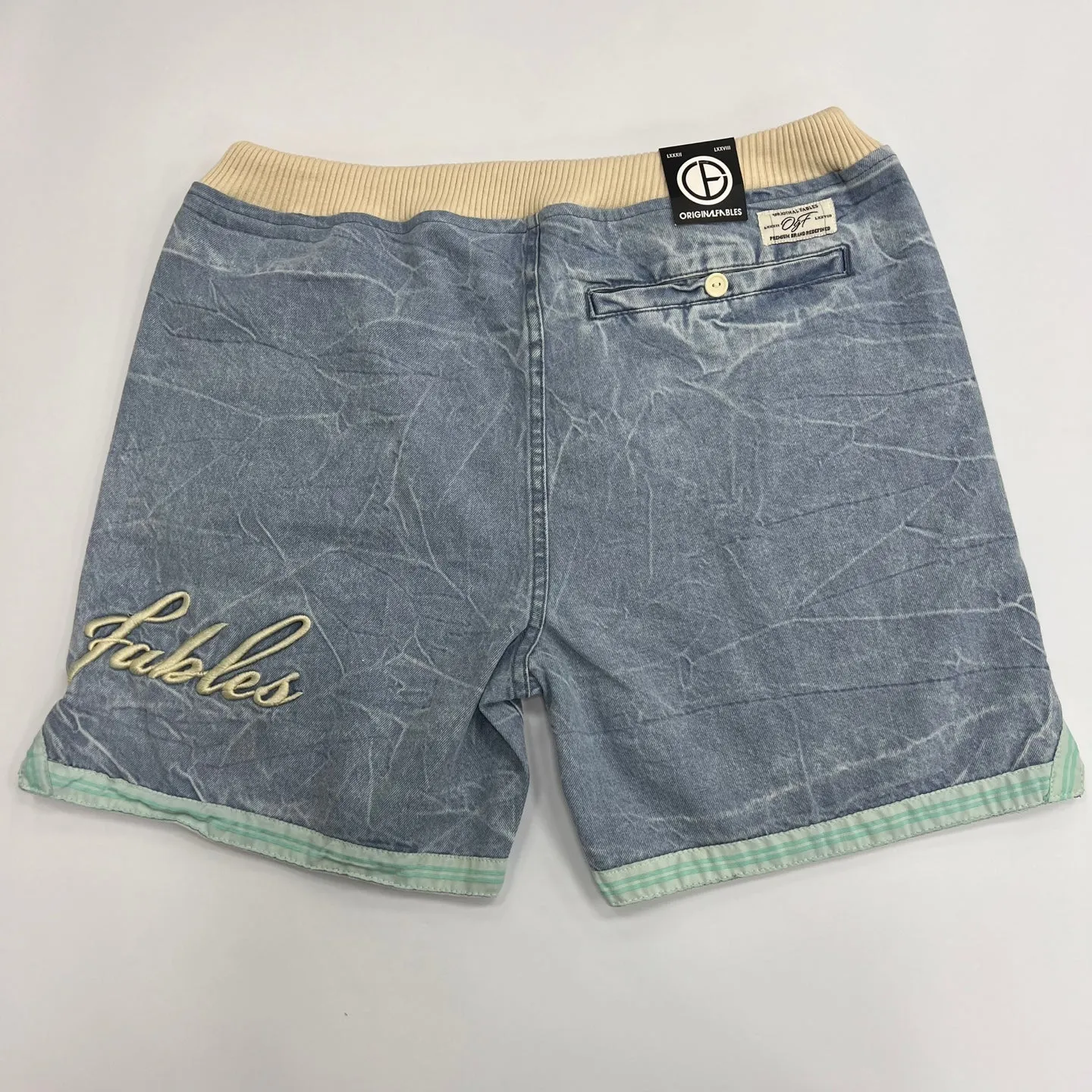 Men's Acid Washed Shorts - Light Blue