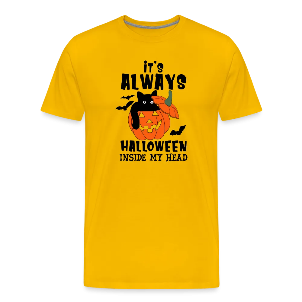 Men's 'It's Always Halloween Inside My Head' Premium Tee: A Year-Round Spook Fest for True Halloween Lovers