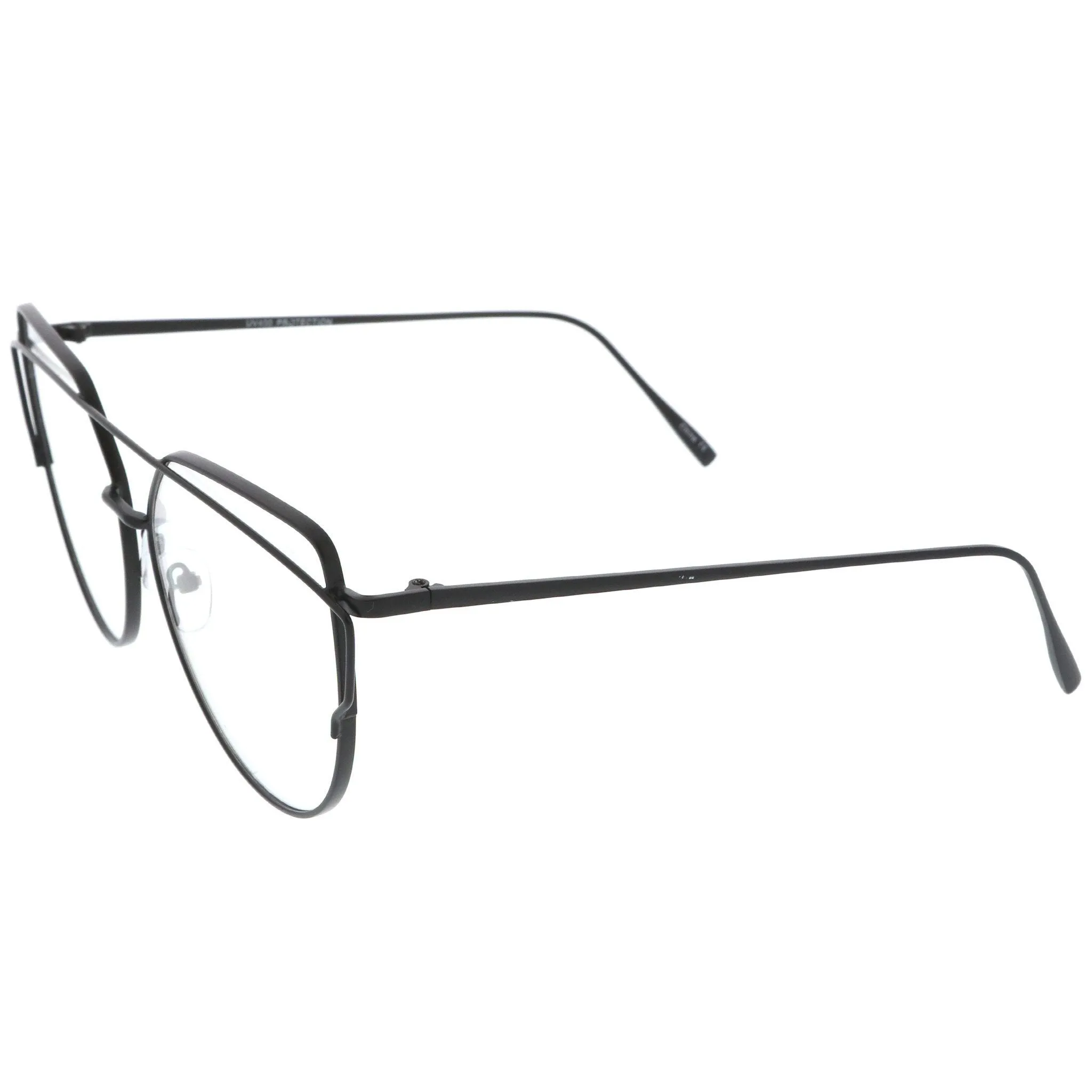 Modern Oversize Laser Cut Clear Lens Glasses