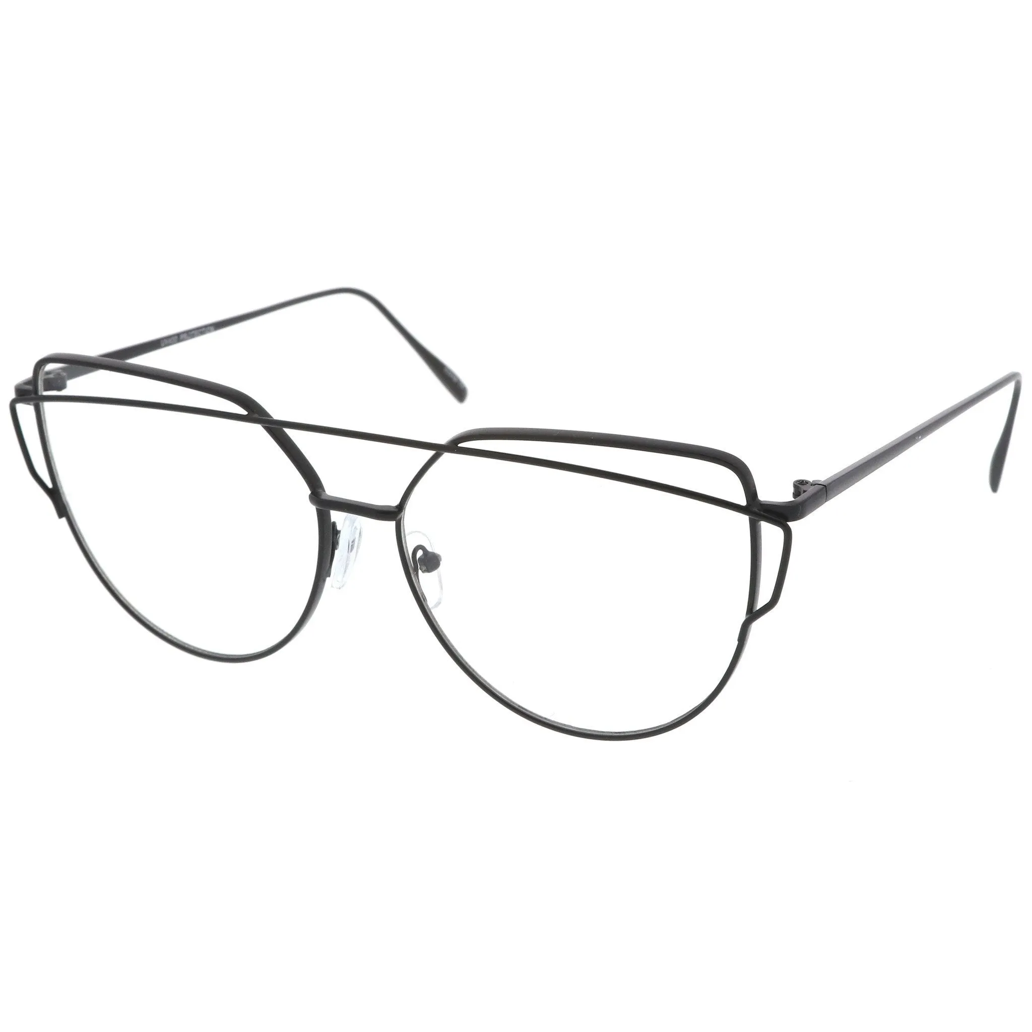 Modern Oversize Laser Cut Clear Lens Glasses