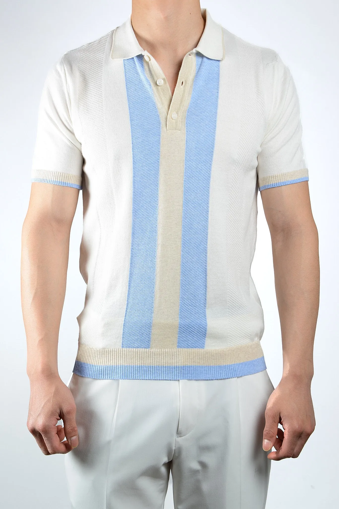 MULTI COLOR COLORBLOCK KNIT POLO